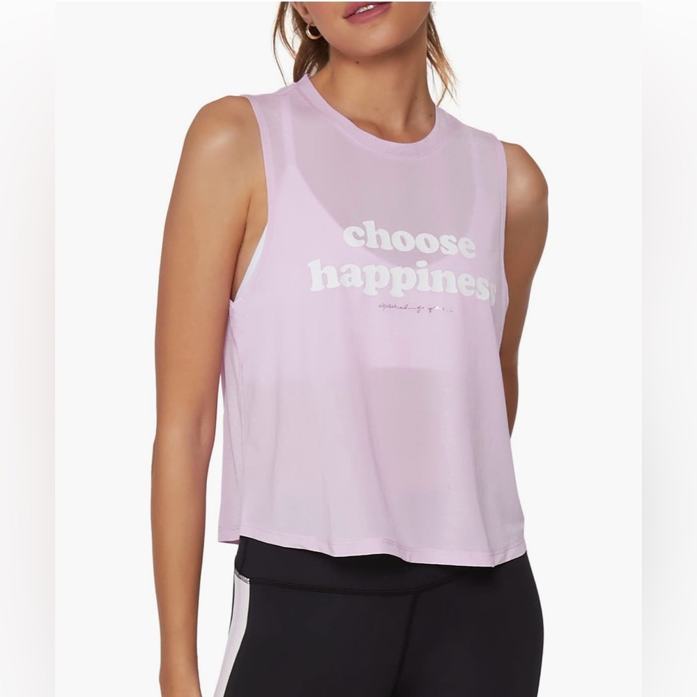 SPIRITUAL GANGSTER Happiness Active Crop Tank In Pixie Dust